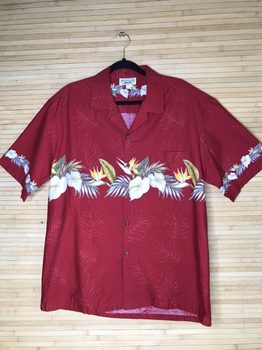Pacific Legend Apparel Hawaiian camp Shirt Hibiscus Red gorgeous Men’s sz XL